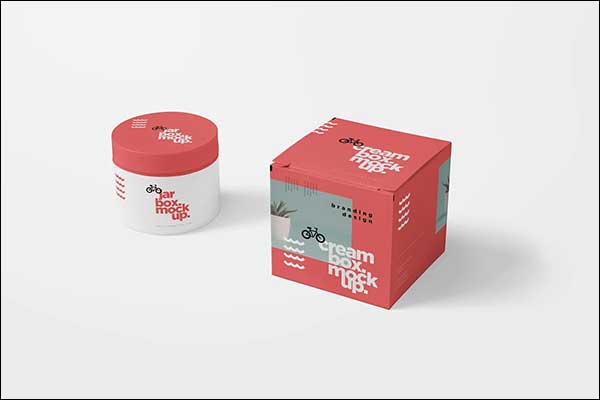 Cosmetic Jar and Box Mockups